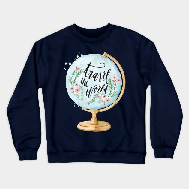 travel shirt | globe world vacation | earth traveler Crewneck Sweatshirt by OutfittersAve